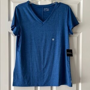 Eddie Bauer Women's Blue V-Neck Top